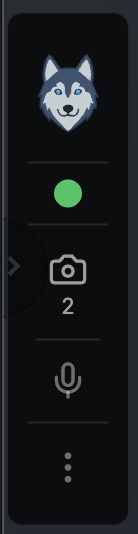 The vertical toolbar with the camera icon showing a count of 2 captured screenshots